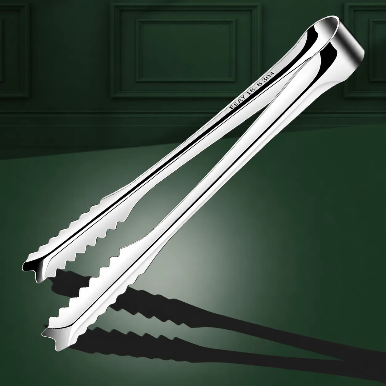 Stainless Steel Ice Tong Anti Slip Food Tong Kitchen Bar Ice Cube Sugar Clip Minimalist Serving Metal Tong