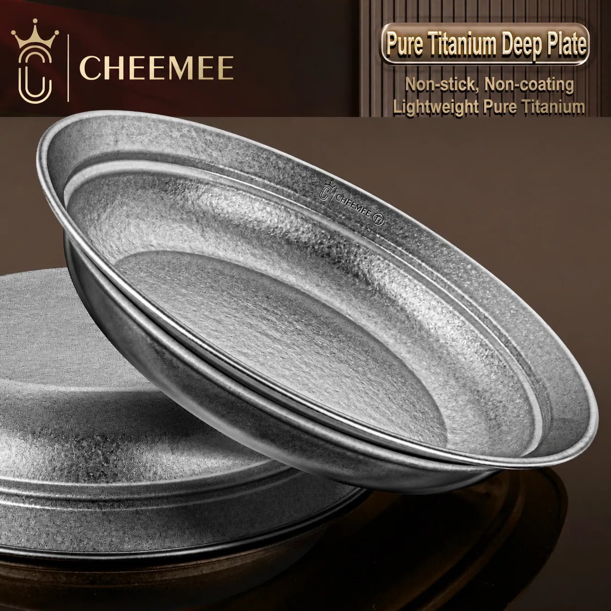Pur Titane Assiette Creuse Ménage Plat Dîner Léger Épaissi Vaisselle Minimaliste Cuisine Plateau De Service