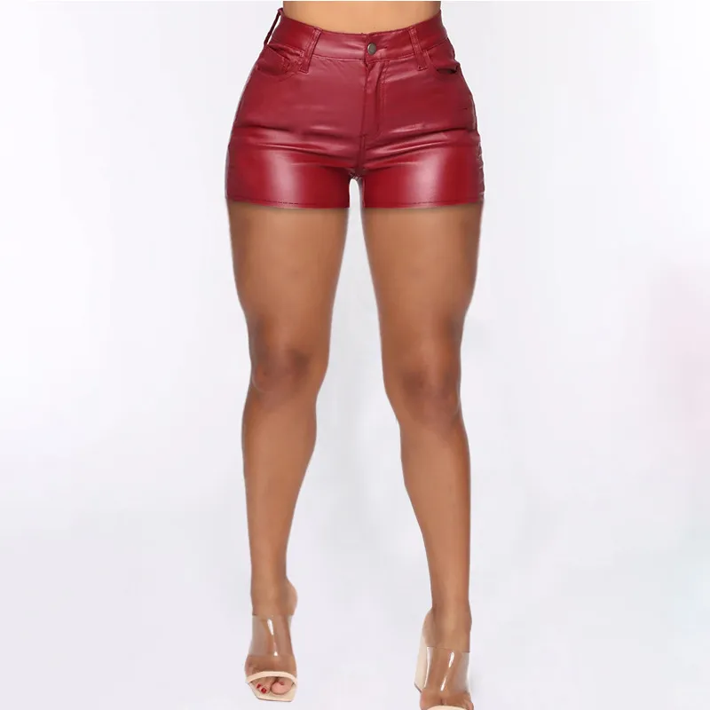 Women's Casual High Waist PU Leather Shorts Sexy Bodycon Fashion Streetwear Plus Size Short Pants