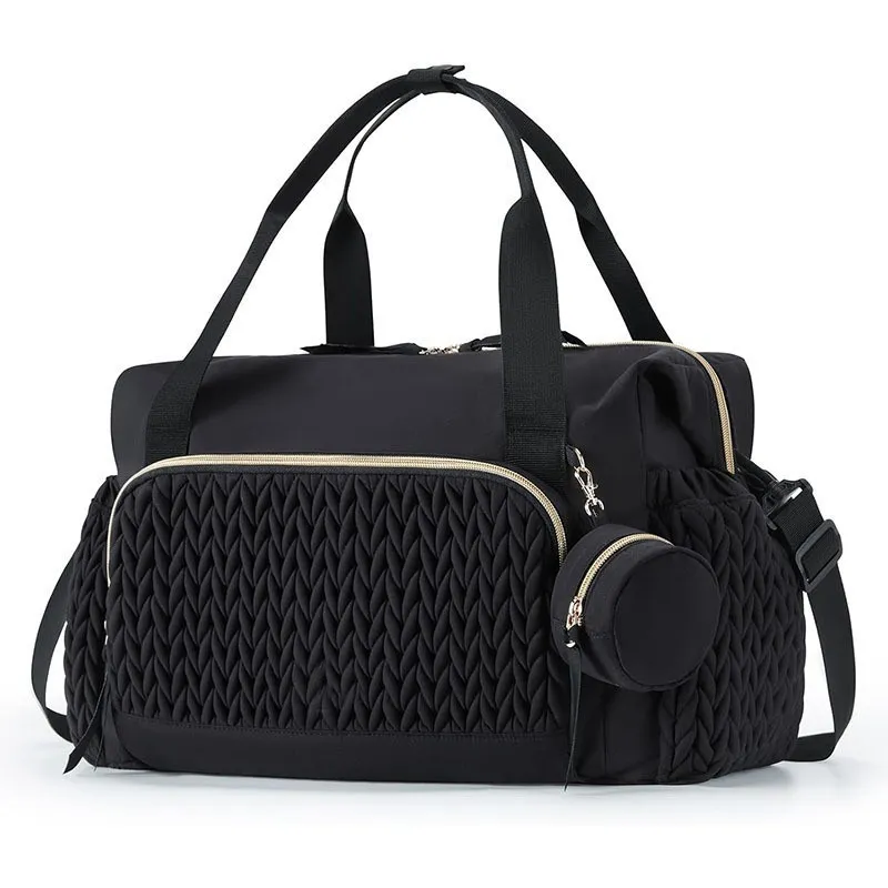 Large Capacity Travel Mommy Bag Waterproof Quilted Handbag Multifunctional Shoulder Diaper Bag With Pacifier Box