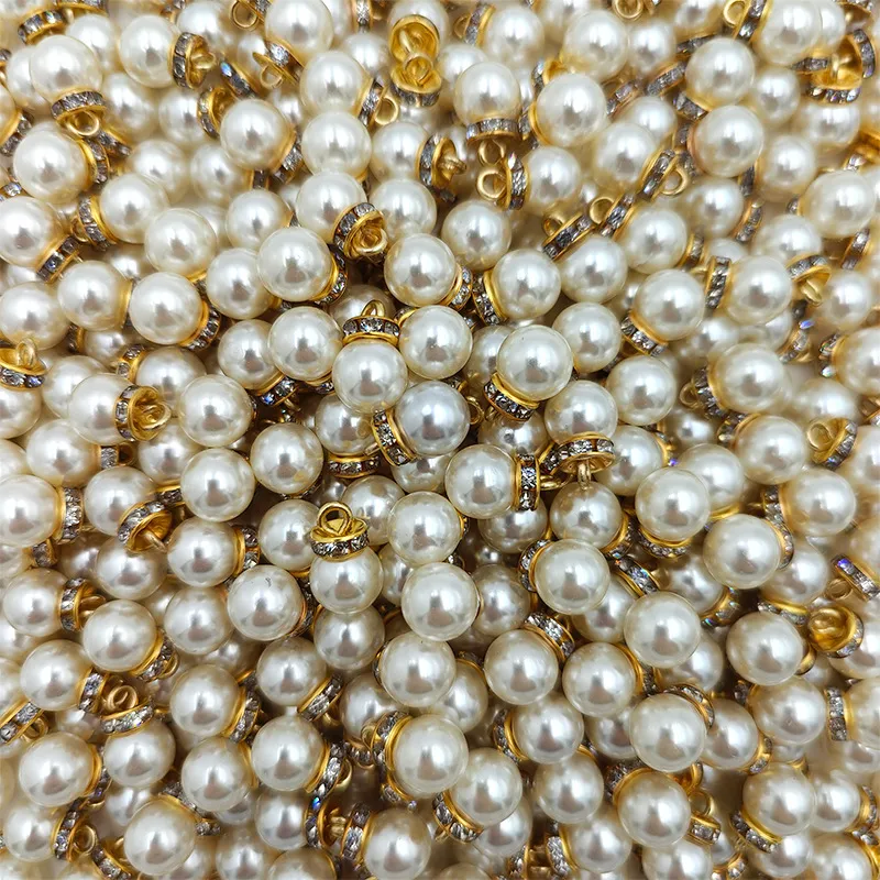 Artificial Pearl Pendant Rhinestone Alloy DIY Handmade Jewelry Making Findings Loose Beads Charm Accessory