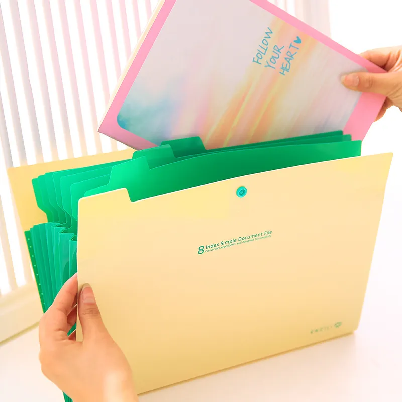 A4 Expandable File Folder PP Document Organizer Accordion Folder Waterproof Filing Document Storage Bag