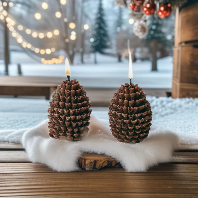 Christmas Pine Cone Scented Candle Soy Wax Aromatherapy Candle Festive Home Decor Natural Scent Party Gift