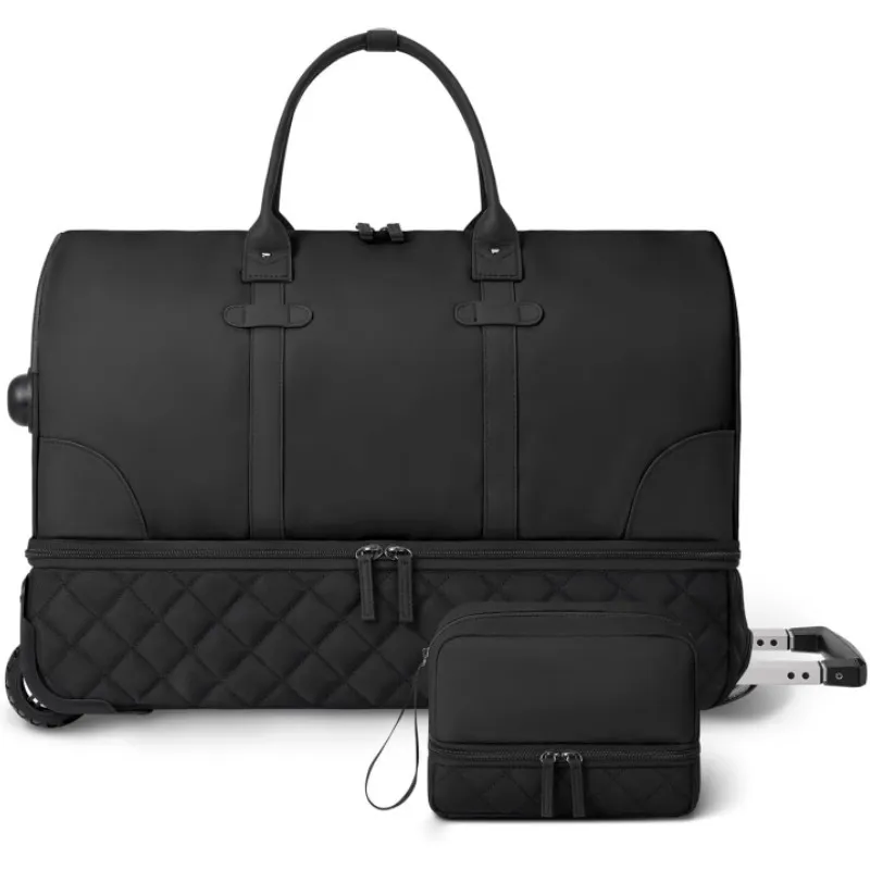 Grand Capacité Sac de Voyage Duffle Valise à Roulettes Portable Avec Trousse de Toilette Voyage d'Affaires Loisir