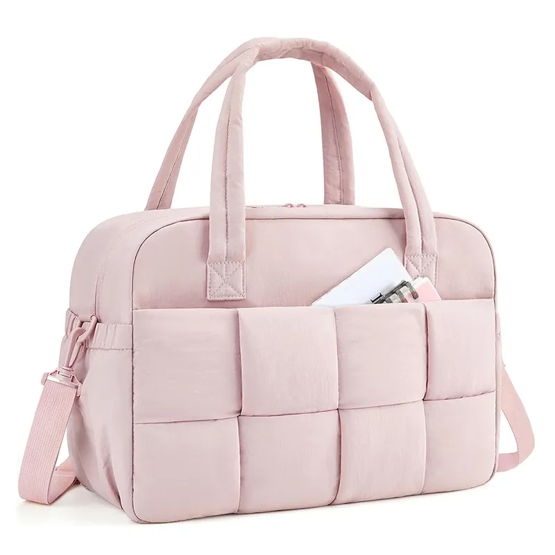 Bolsa de Viaje de Nylon Casual para Mujer Gran Capacidad Impermeable Bolsa Tote de Gimnasio con Compartimento para Laptop