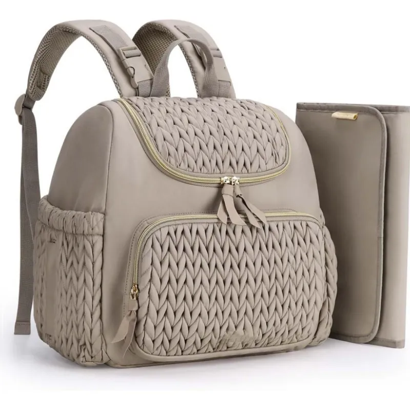 Multifunktionale Nylon Wickeltasche Großes Kapazität Reise Baby Mama Tasche Gesteppte Windeltasche mit Wickelauflage