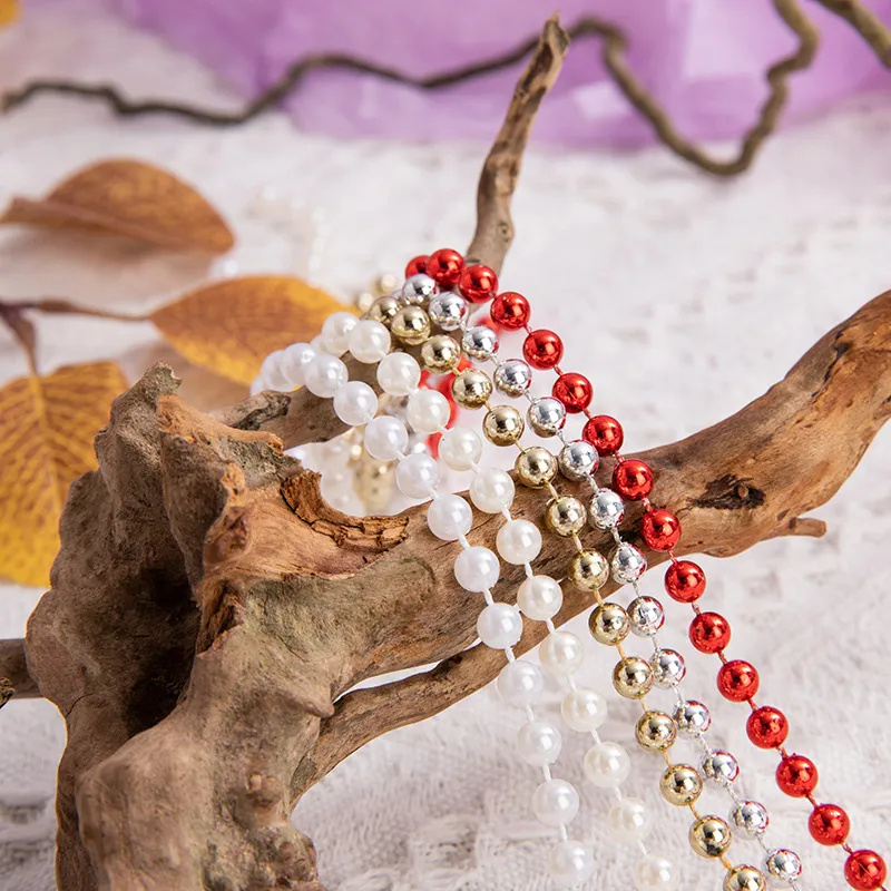 Decorative Plastic Bead Chain Garland For Christmas Tree Decoration Wedding Party DIY Craft Supplies