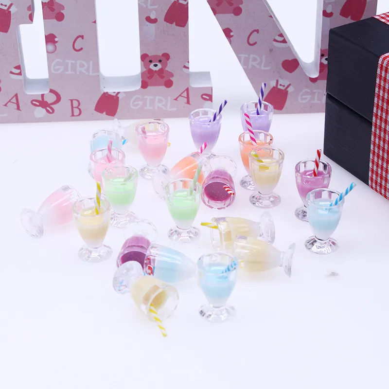 Miniature Maison de Poupée Simulation Tasse de Thé au Lait Modèle Plastique Petit Nourriture Jouet Accessoires de Cuisine
