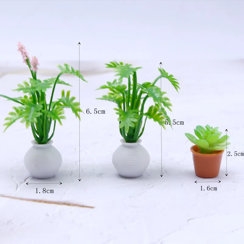 Plantes Succulentes Artificielles Miniatures Maison de Poupée Jardin Micro Paysage Résine Bonsai Bureau Décor Simulation Plantes Vertes