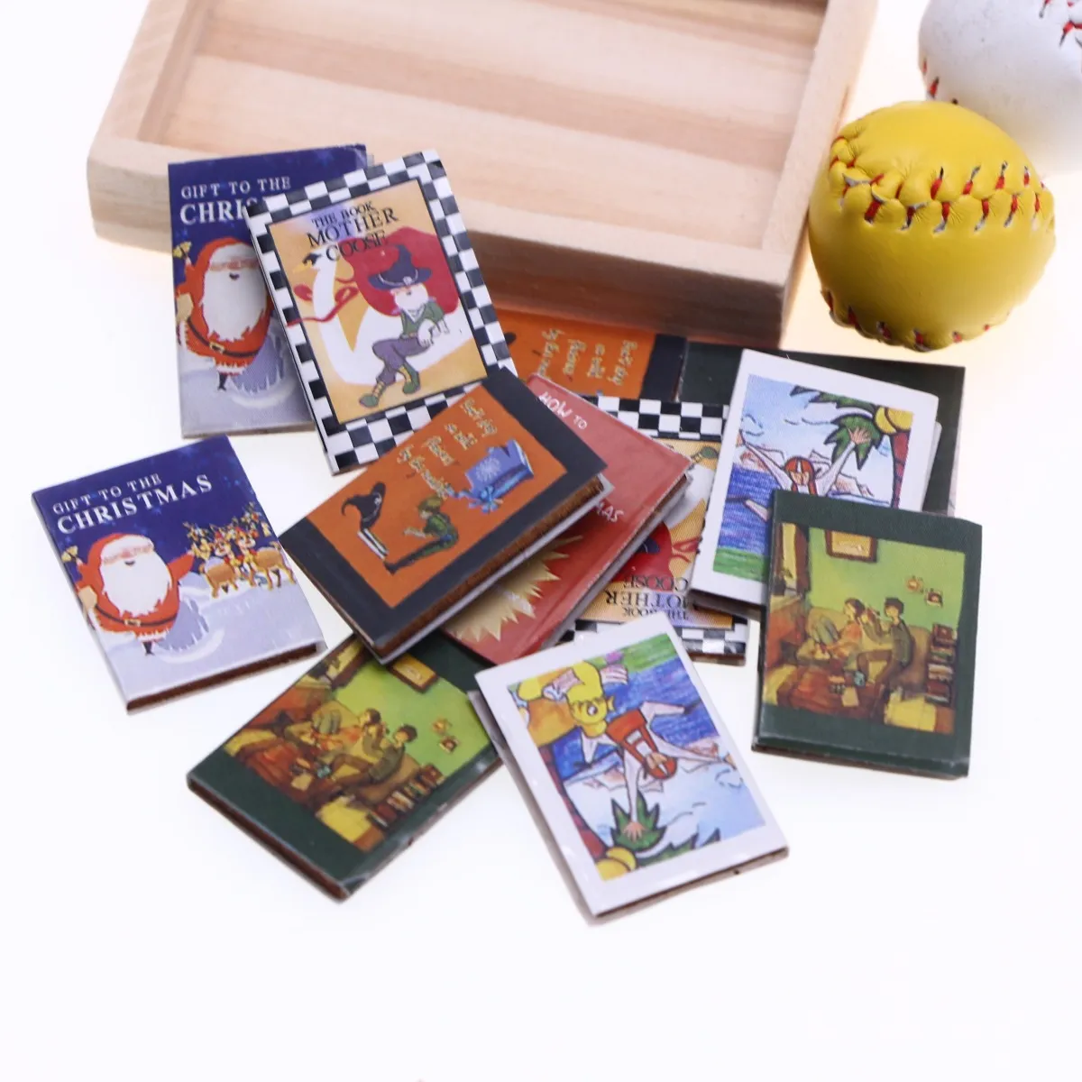 Dollhouse Miniature Books Model Doll House Study Room Decor BJD Pretend Play Food Comic Small Book Magazine Toy
