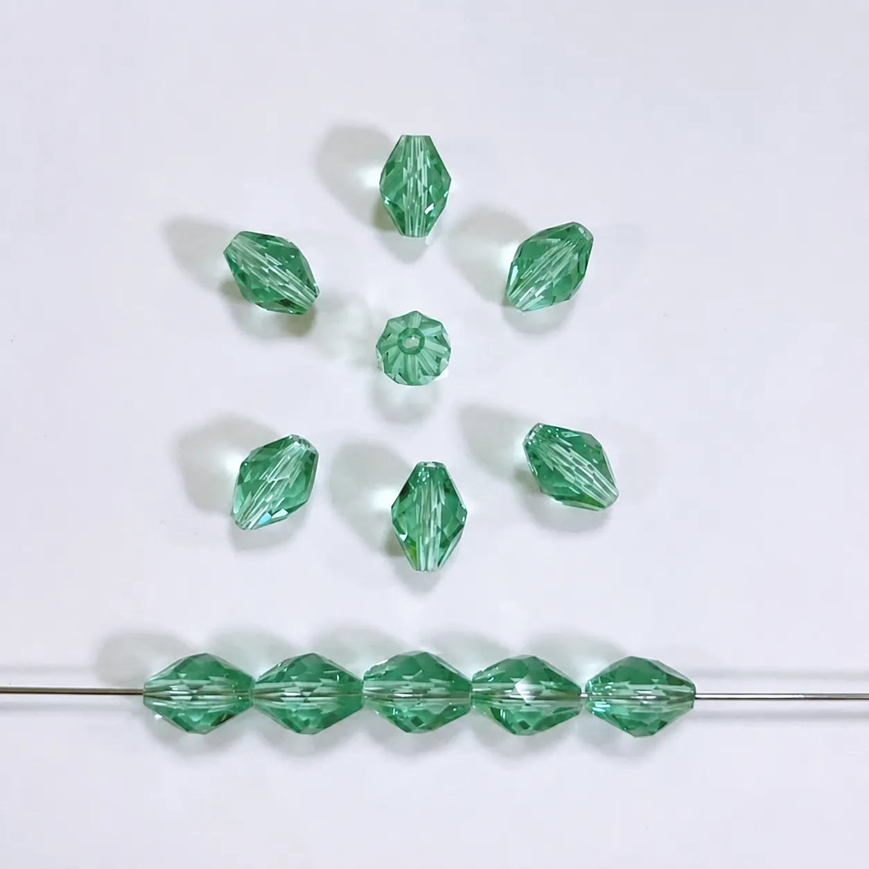 Cuentas Sueltas de Cristal Sintético Cuentas de Rombo Largo Facetadas Accesorios para Hacer Joyas DIY