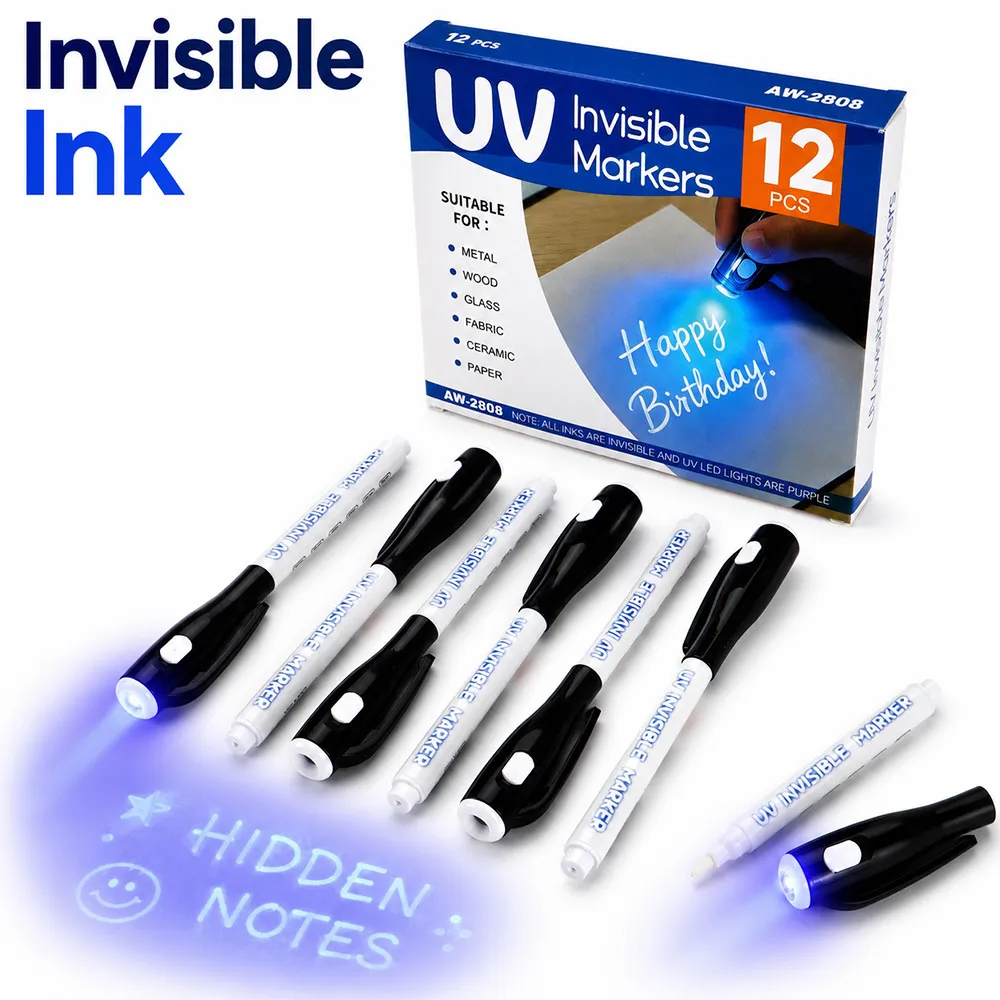 Multifunktionale UV Unsichtbare Tinte Stift Mit Schwarzlicht Taschenlampe Magischer Leuchtender Stift Für Geheimes Schreiben Büro Schule