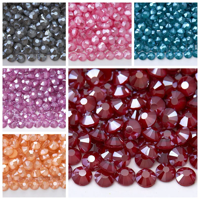 Strass in Vetro con Retro Piatto Cristalli per Unghie Fai da Te Custodia per Telefono Gemme Tonde Diamanti Multifaccettati