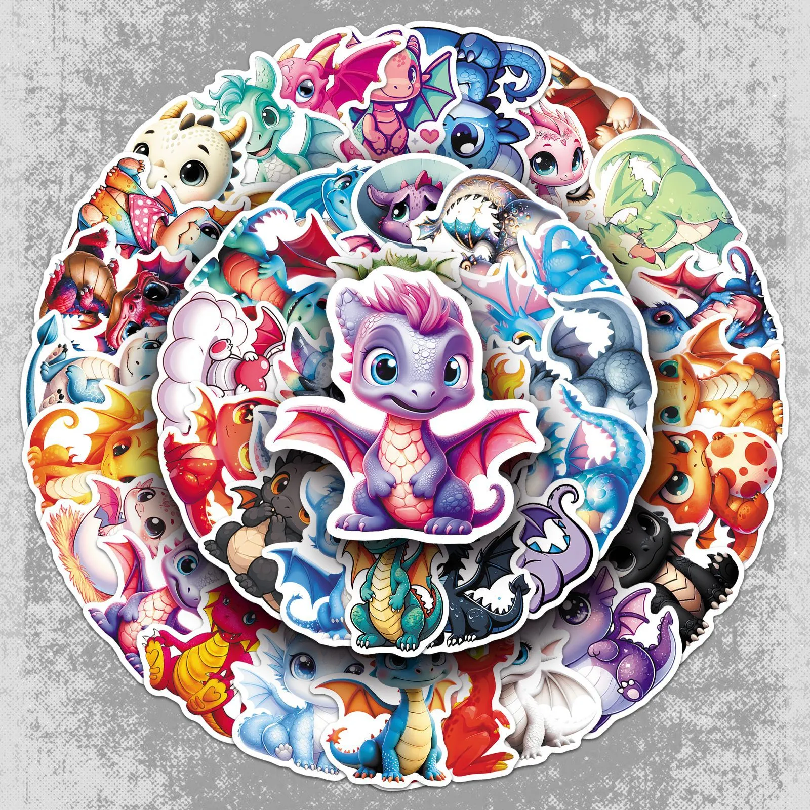 Cute Little Flying Dragon Waterproof PVC Stickers Cartoon Animal Dinosaur Decals for Laptop Luggage Water Bottle