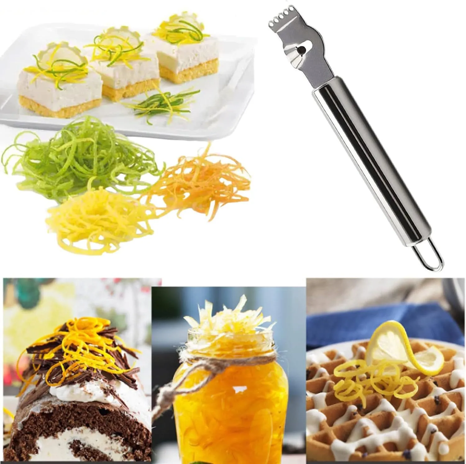 Rallador de Limón de Acero Inoxidable Pelador de Frutas Cítricas Herramienta de Cocina Bar