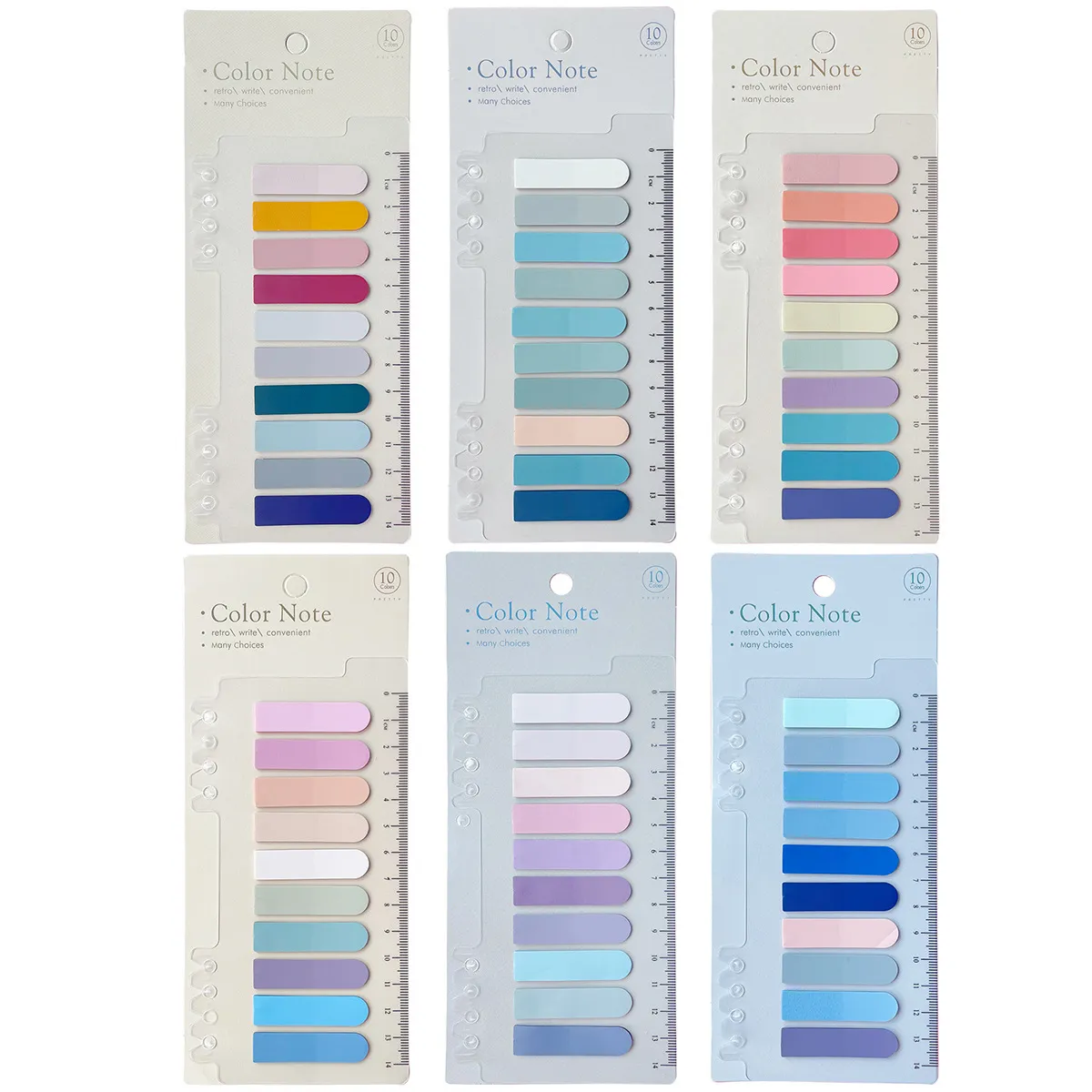 Note Adesive PET Morandi Linguette Indice Colorate Segnapagina Trasparenti Note Scrivibili Per Ufficio e Scuola