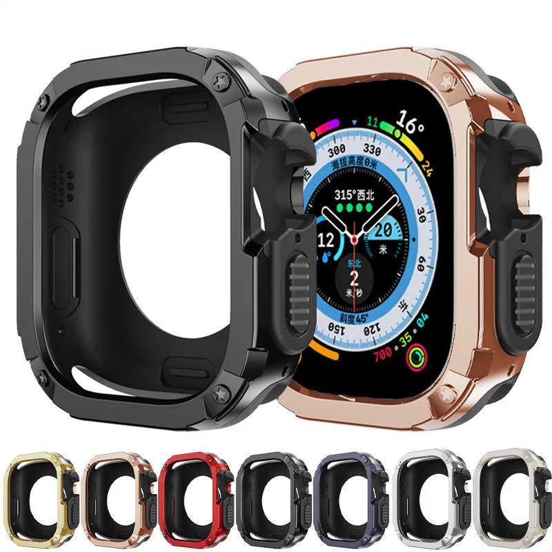 PC und TPU Rüstung Schutzhülle Für Smartwatch Stoßfeste Robuste Stoßstange Abdeckung Zubehör