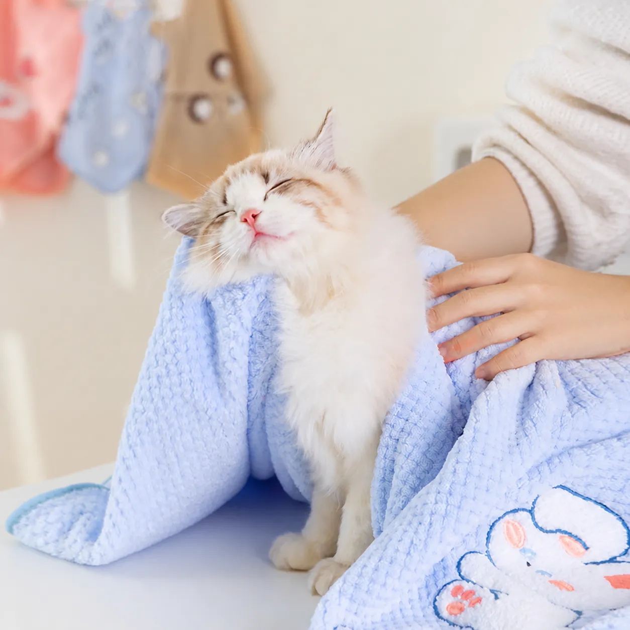 Serviette Super Absorbante pour Animaux de Compagnie Serviette de Bain Épaisse à Séchage Rapide pour Chiens et Chats