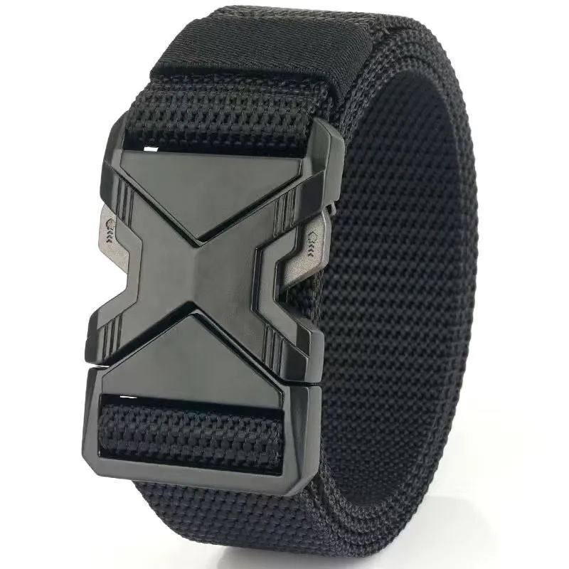 Men Tactical Nylon Belt Outdoor Workwear Military Training Heavy Duty Quick Release Buckle Casual Waist Belt