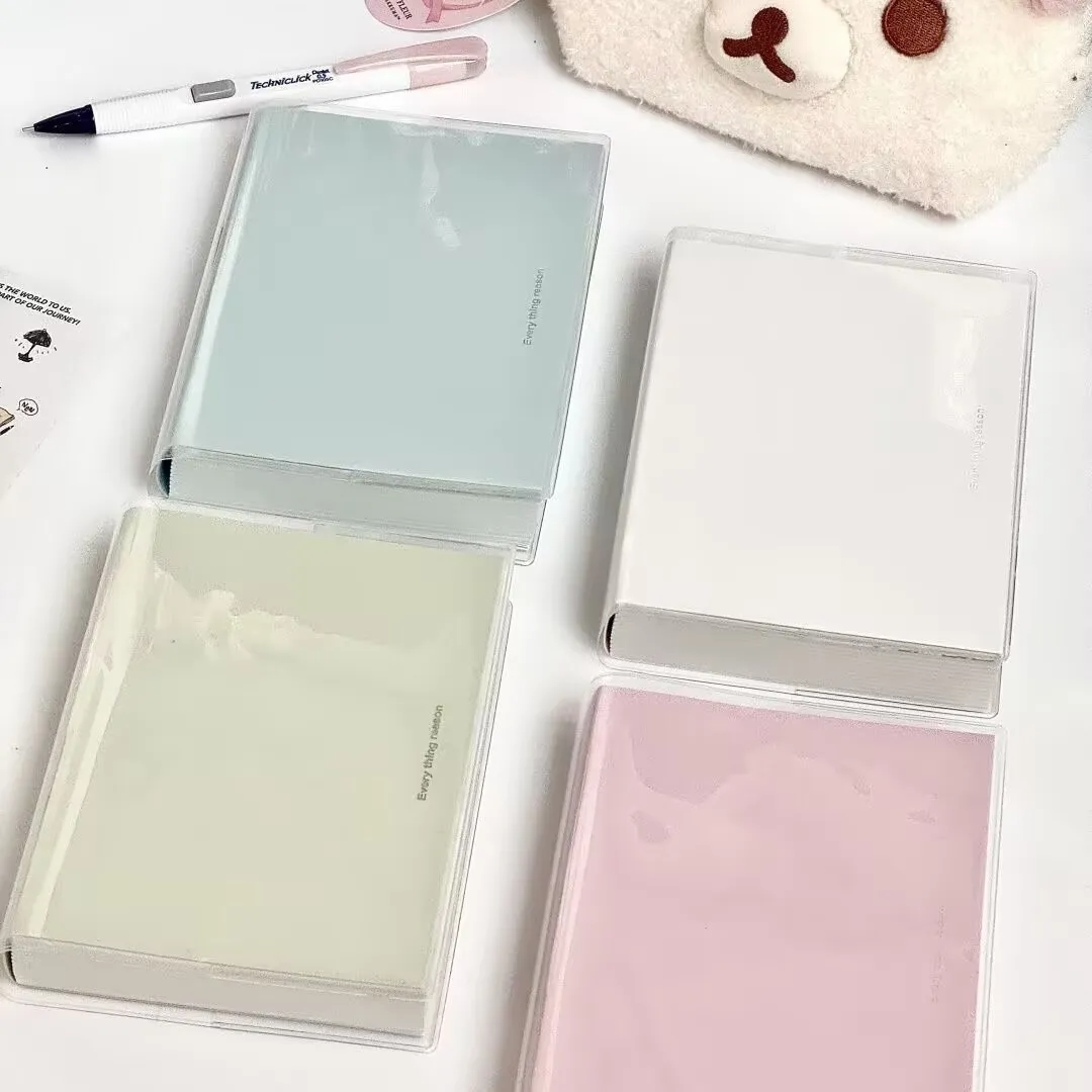 Carnet Ligné Style Ins Coréen Journal Portable Avec Couverture PVC Transparente Papeterie Mignonne Bureau École