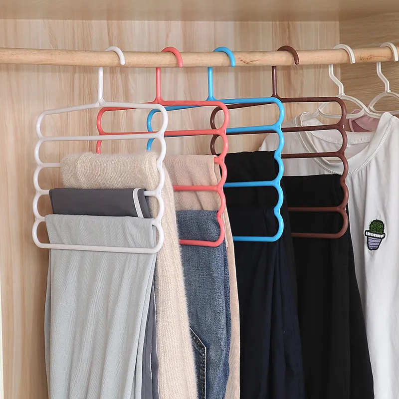 Gruccia Antiscivolo Multistrato in Plastica per Pantaloni Organizer per Armadio Salvaspazio per Pantaloni Sciarpe