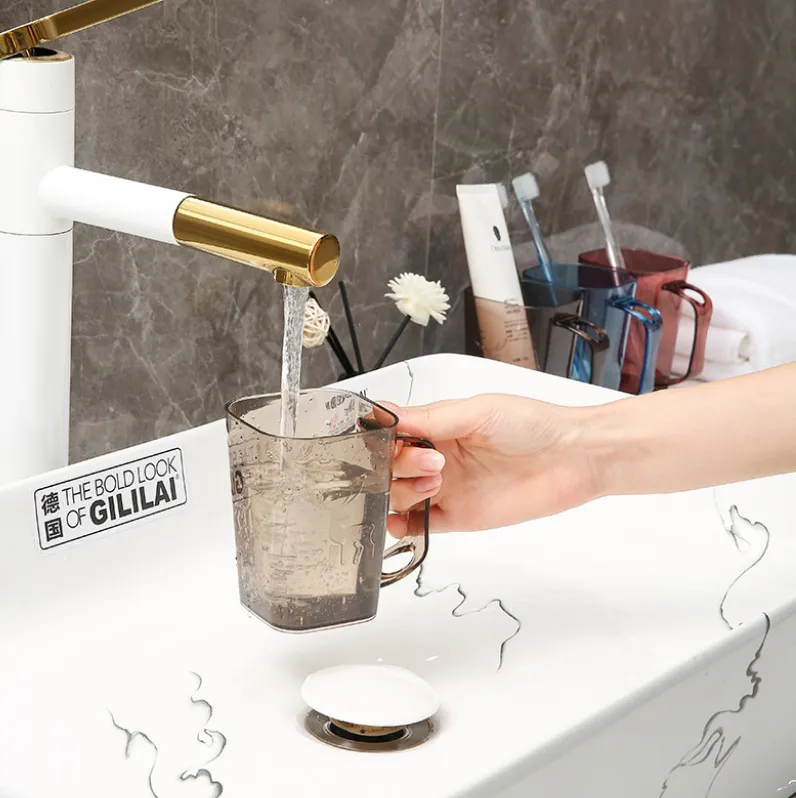Transparent Plastic Mouthwash Cup Household Couple Toothbrush Cup Simple Style Wash Cup Portable Bathroom Tumbler