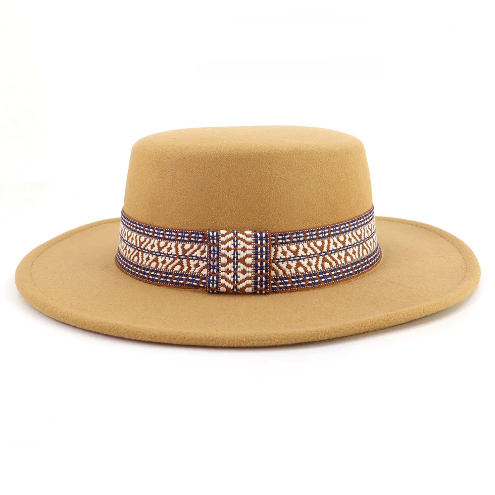 Ethniko Styl Mallino Epipedi Koryfi Kapelo Fedora Platy Geiso Retro Casual Fthinoporo Himonas Unisex Moda Kapelo