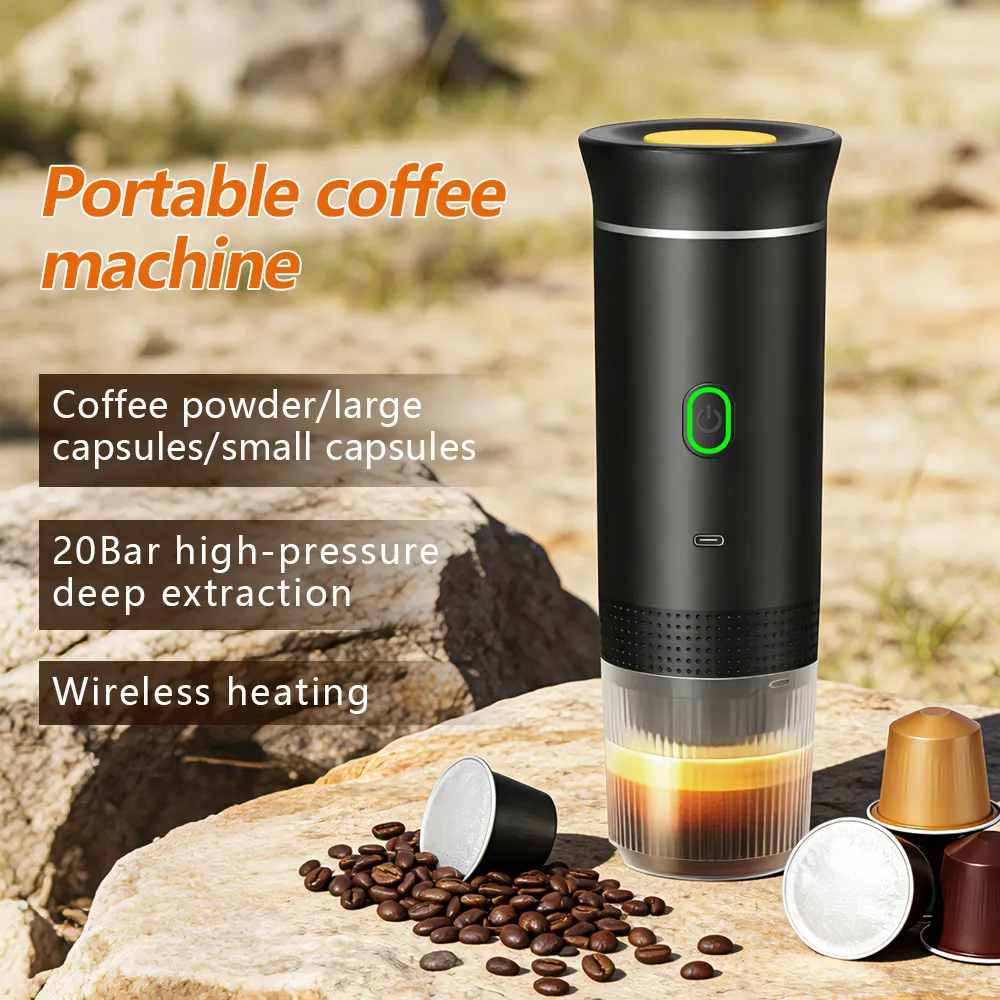 Portable Electric Capsule Coffee Machine Wireless Pump Pressure Espresso Maker For Home Office Outdoor Travel
