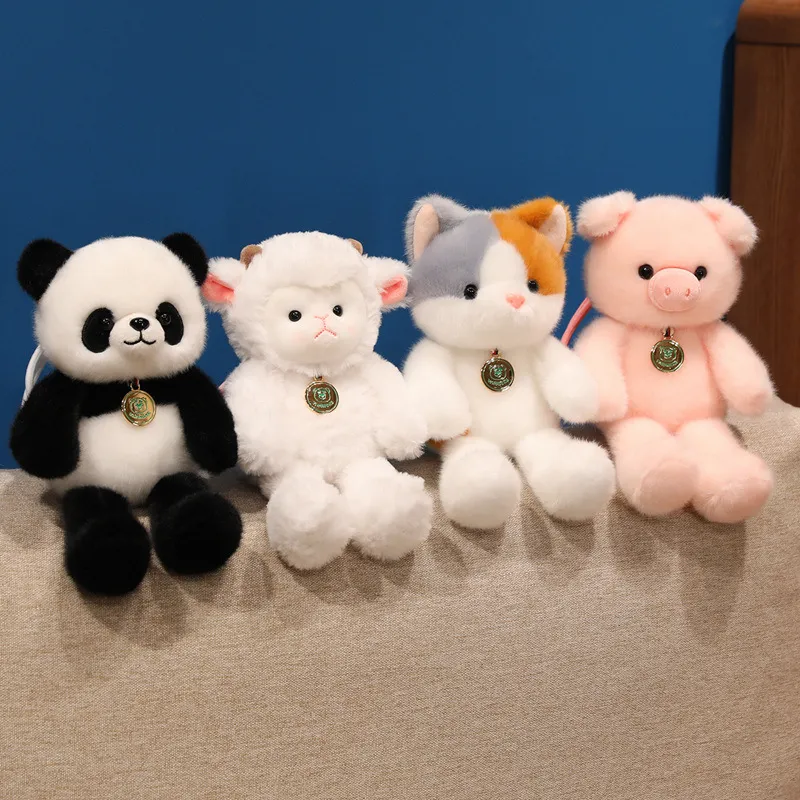 Cute Animal Plush Toy Stuffed Doll Desktop Decor Kawaii Panda Bunny Bear Plushie Birthday Gift For Kids Girls