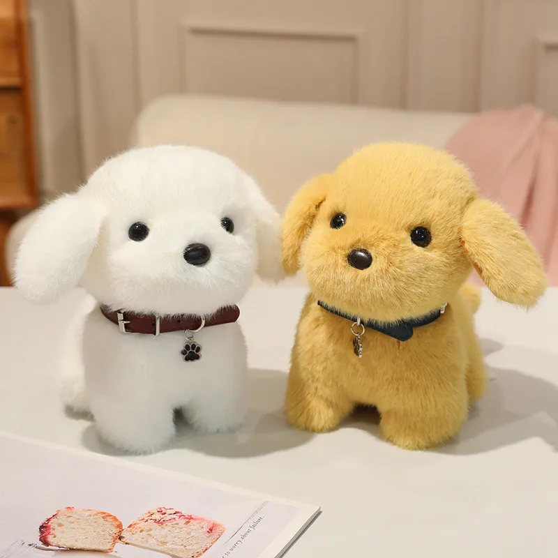Simulation Standing Teddy Dog Plush Toy Cute Puppy Stuffed Animal Doll Kids Accompanying Soft Toy Home Decor Gift