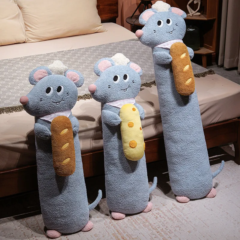 Cute Cartoon Mouse Plush Toy Long Pillow Stuffed Animal Doll Soft Body Pillow Bed Sleeping Leg Pillow Gift