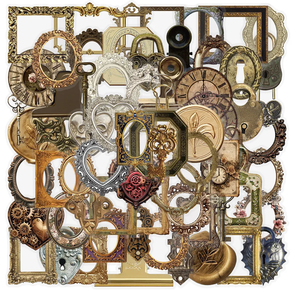 Autocollants PET Cadre Photo Creux Vintage Rétro Scrapbooking DIY Matériel Décoratif Pour Journal Guitare