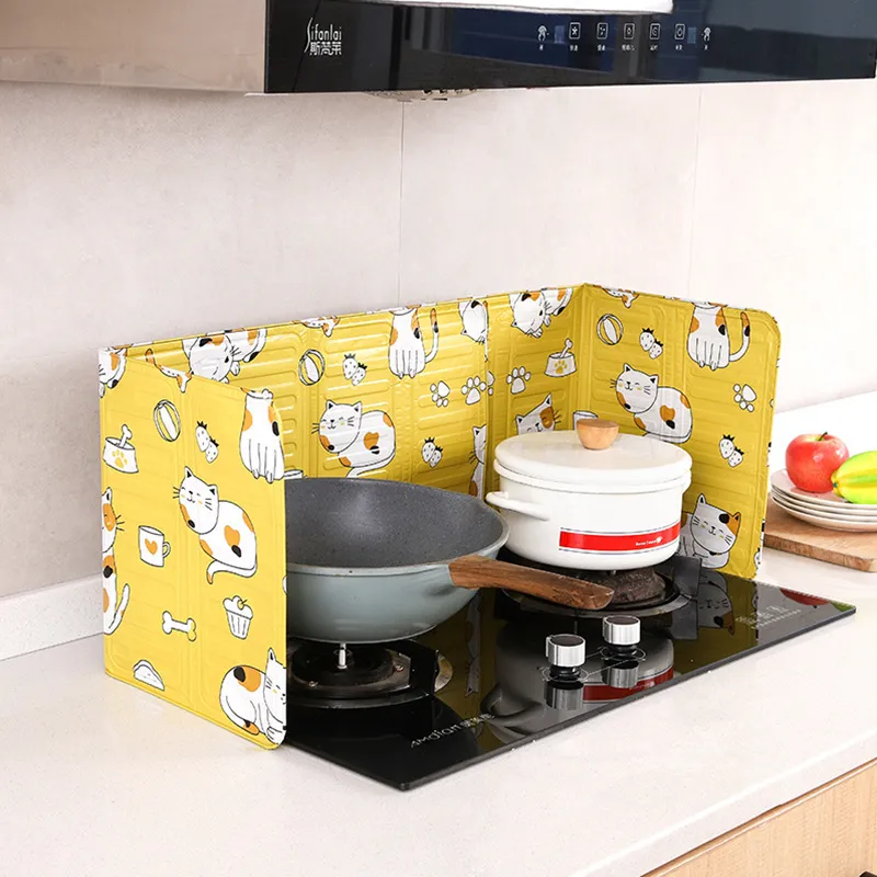 Écran Anti-Projection pour Gazinière de Cuisine Feuille d'Aluminium Pliable Panneau d'Isolation Thermique