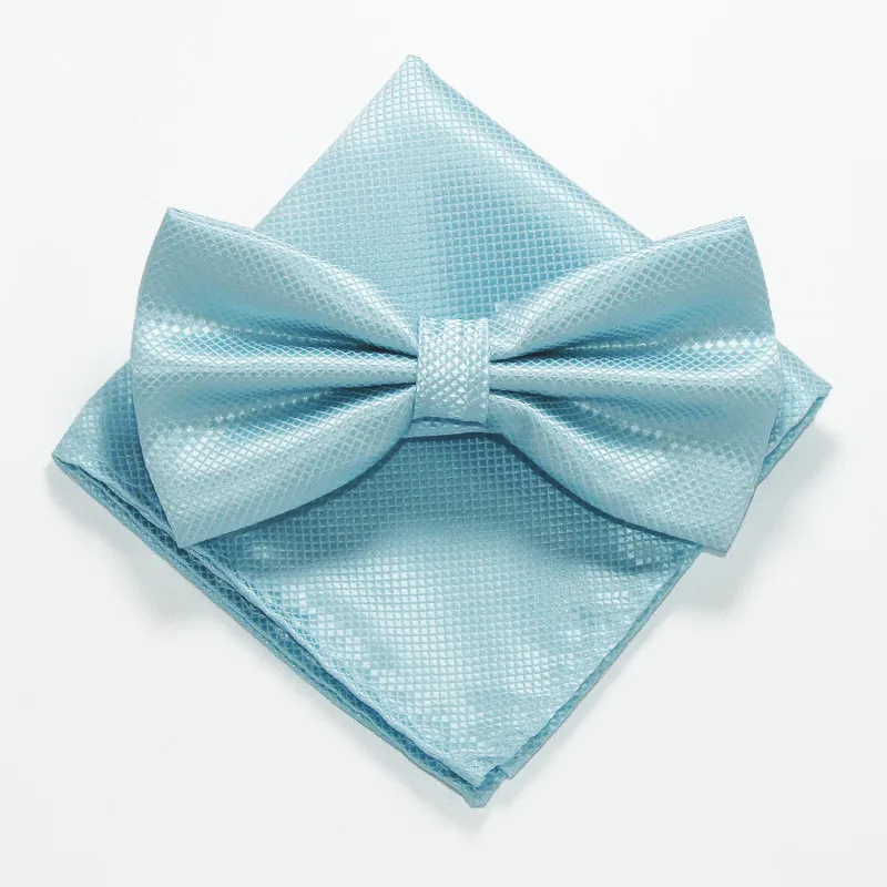 Heren Formele Zakelijke Bruiloft Vlinderdas En Pochet Set Polyester Fijne Ruit Vlinderdas Hanky Set Gentleman Feest Hals