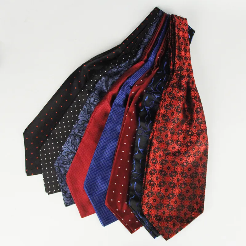 Heren Vintage Paisley Geometrisch Polka Dot Print Ascot Stropdas Britse Stijl Sjaal
