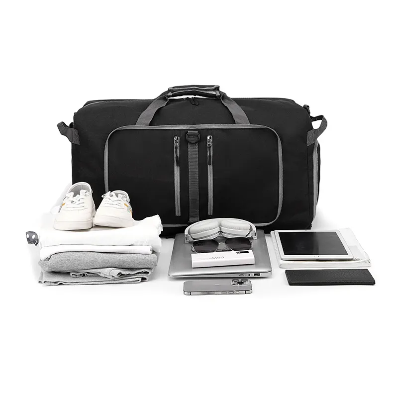 Bolsa de Viaje Plegable de Gran Capacidad de Tela Oxford Impermeable Bolsa de Deporte y Gimnasio con Compartimento Independiente para Zapatos