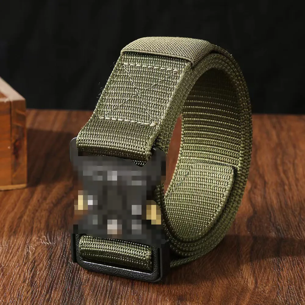 Cinturón Táctico de Lona para Hombre Exterior Nylon Hebilla de Liberación Rápida