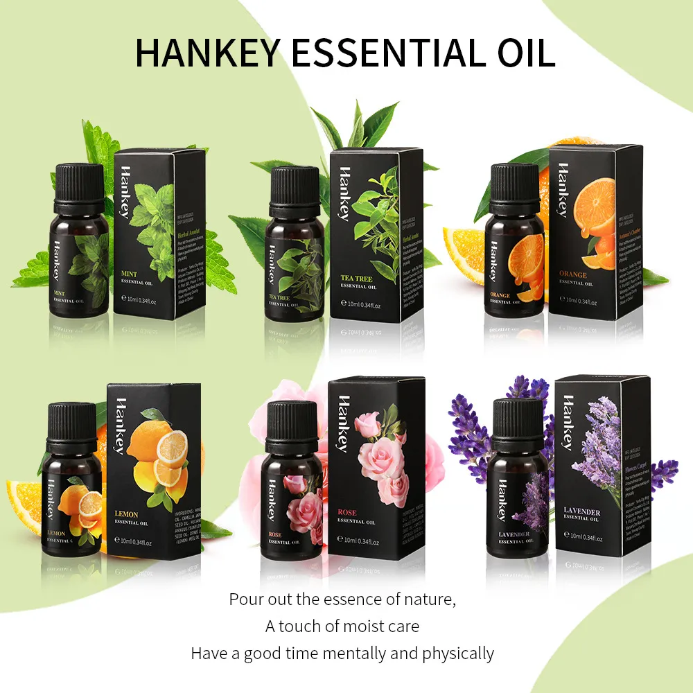 Hankey Natural Plant Extract Essential Oil Pure Aromatherapy Massage Face Body Skin Care Mint Tea Tree Lavender