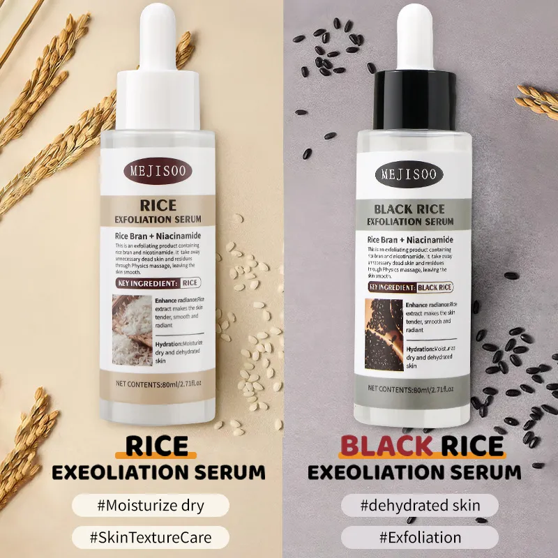 Facial Exfoliation Serum Rice and Black Rice Niacinamide Deep Cleansing Hydrating Brightening Face Skincare Liquid