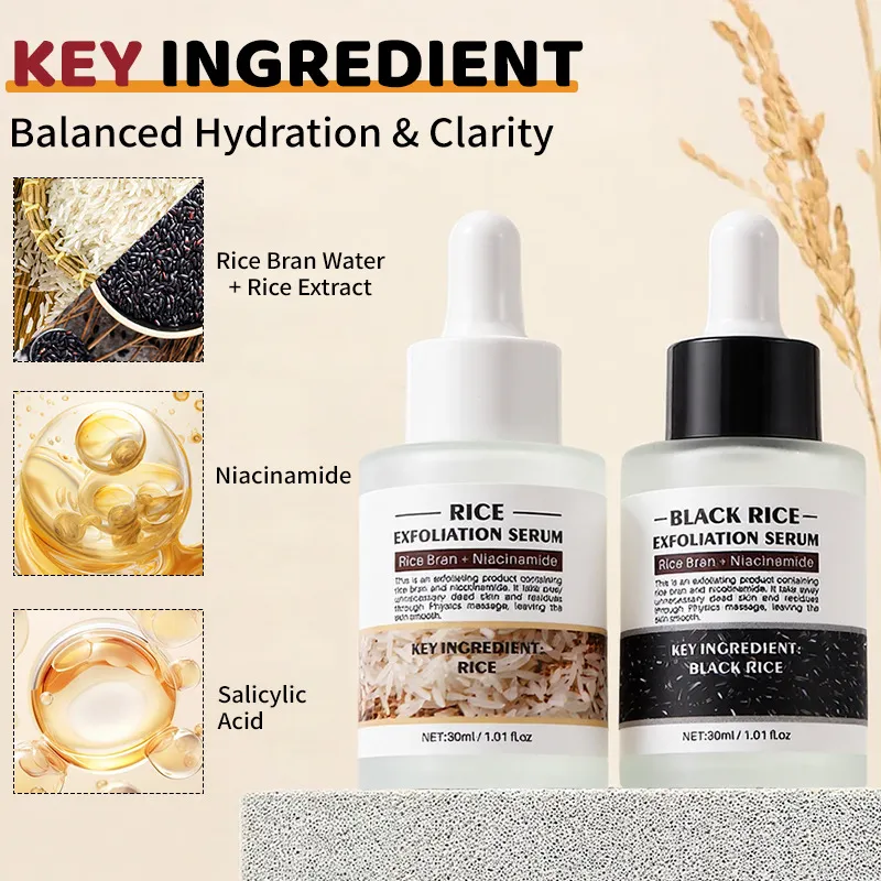 Esencia Exfoliante Facial Arroz Y Arroz Negro Niacinamida Sérum Facial Hidratante