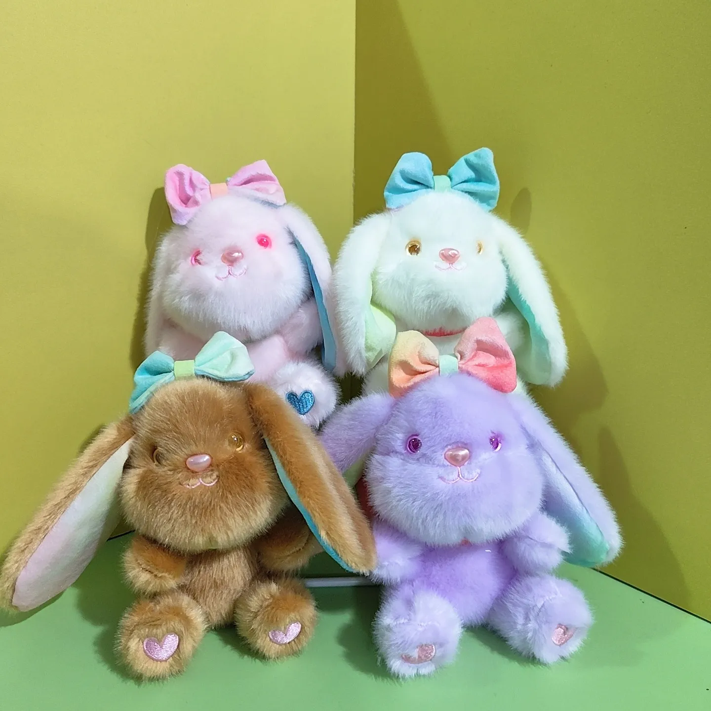 Süße Schleife Hase Plüschtier Schlüsselanhänger Weiches Kuscheltier Tasche Anhänger Cartoon Kaninchen Schlüsselring Geschenk