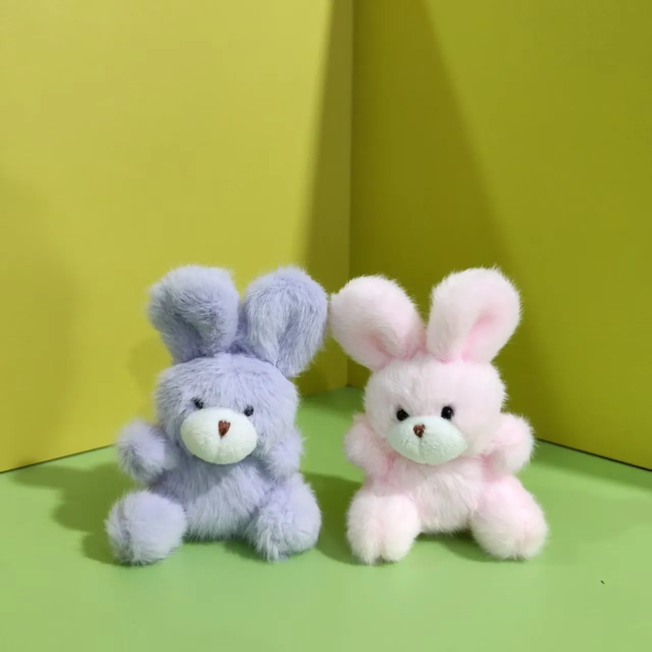 Süßes Kaninchen Plüschtier Schlüsselanhänger Flauschiges Hasen Tasche Anhänger Weiche Gefustete Tier Puppe Schlüsselring Für Frauen Kinder Handtasche Charm