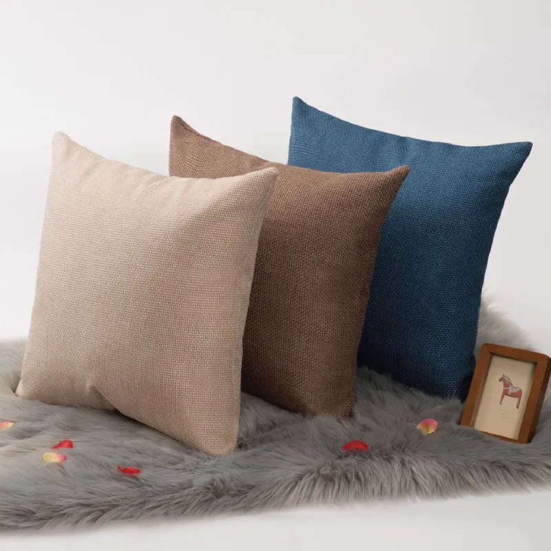 Moderne Minimalistische Linnenmix Effen Vierkante Kussenhoes Kussenhoes voor Bank Woonkamer Slaapkamer Huisdecoratie