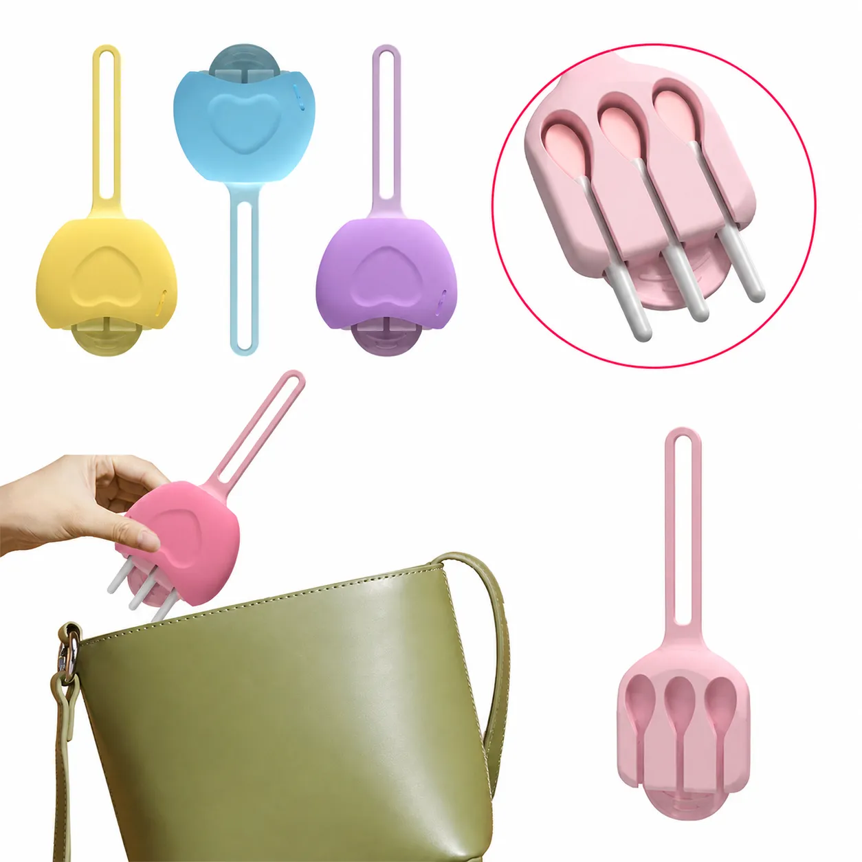 Mini Custodia per Pennello Labbra in Silicone Applicatore di Rossetto Portatile Porta Pennello per Maschera Carina Scatola Organizer per Cosmetici