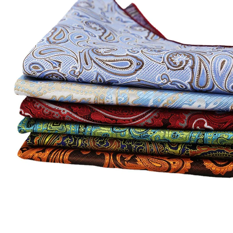 Pañuelo de Bolsillo Paisley Retro para Hombre de Poliéster Pañuelo Cuadrado Clásico Pañuelo Impreso Accesorios de Bolsillo