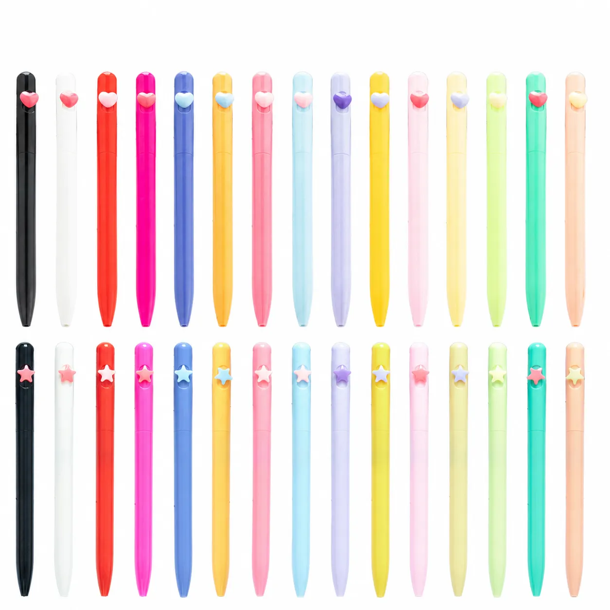 Creative Plastic Ballpoint Pen Cute Heart Star Clip Rotary Twist Ball Pens Student Office Stationery Advertising Gift Pen