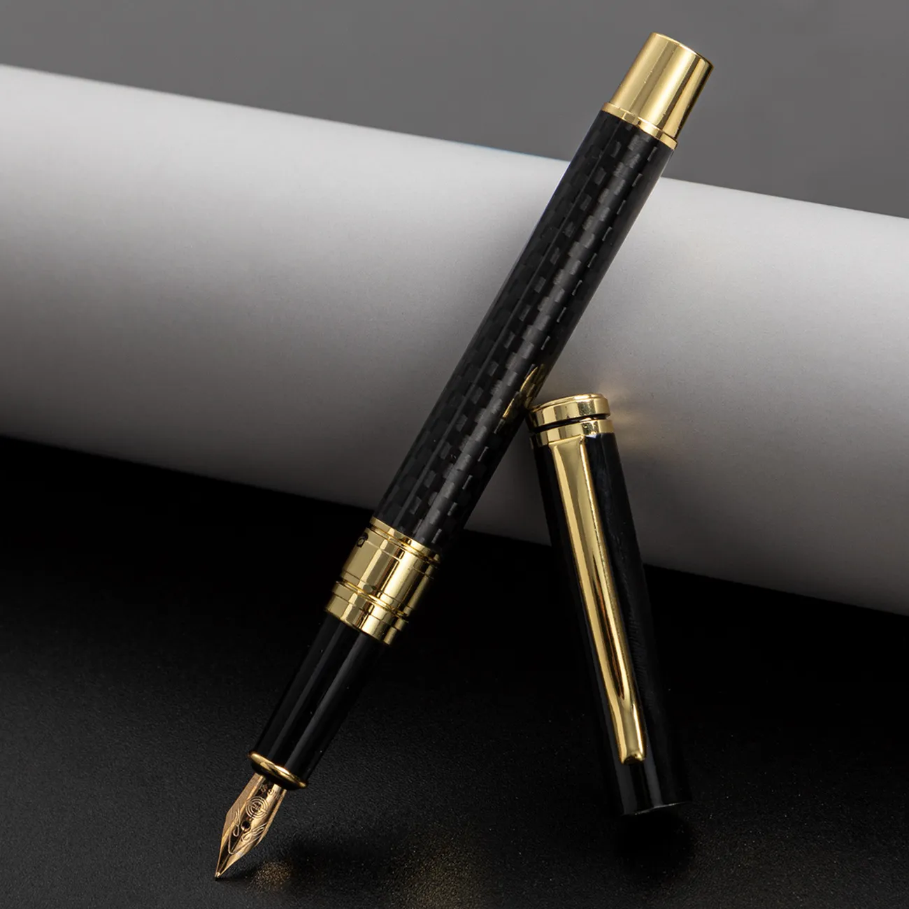 Zakelijk Ruitjes Vulpen Metaal Iridium Fijne Punt Metalen Schacht Rotatieve Inktabsorptie Schrijfpen Voor Kantoor School