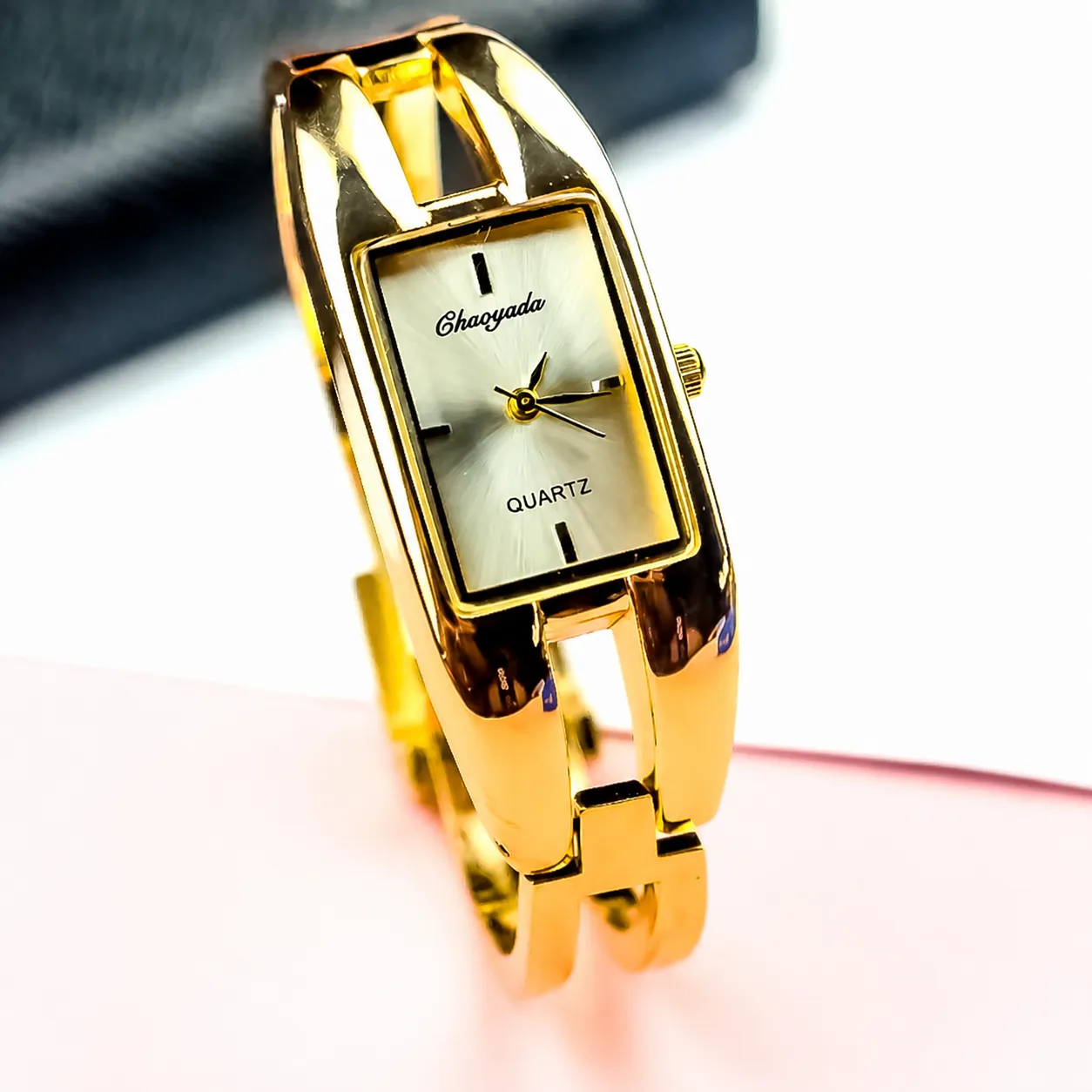 Reloj de Cuarzo con Esfera Cuadrada de Moda para Mujer Correa de Pulsera de Metal Simple y Elegante Reloj Casual Diario
