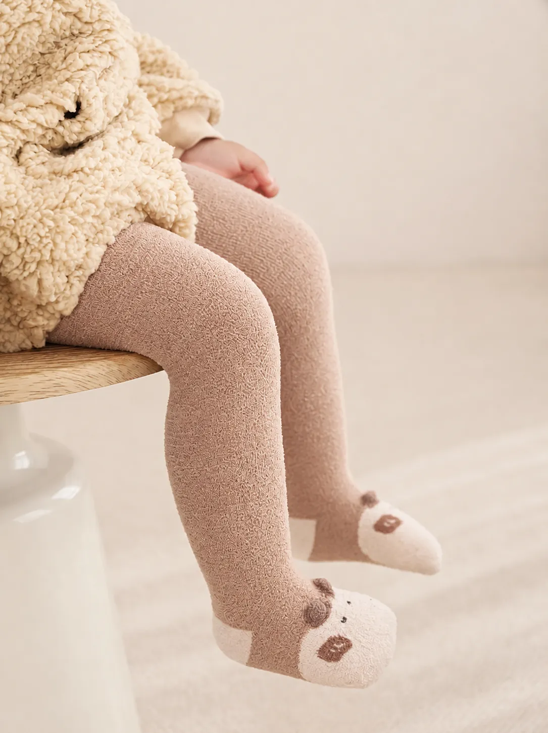 Infant Thickened Fleece Tights Winter Warm Cute Cartoon Animal Footed Leggings For Baby Toddler Newborn