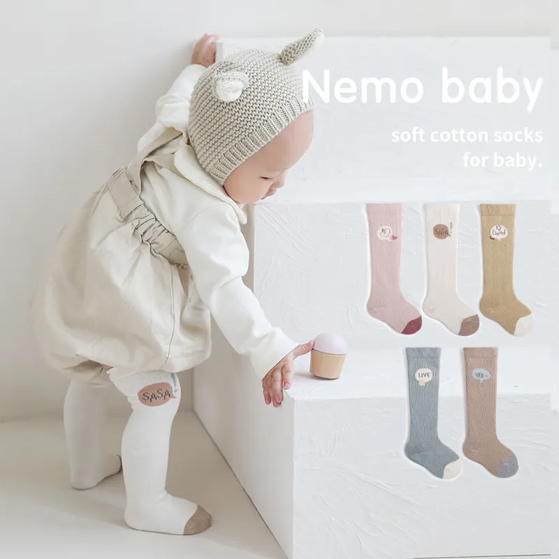 Newborn Baby Cotton High Tube Socks Cute Cartoon Infant Long Stocking Non-Slip Anti-Drop Toddler Fall Winter Socks